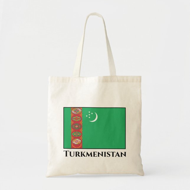 Turkmenistan Flag Tote Bag (Front)