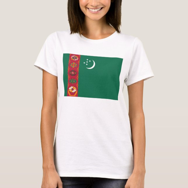 Turkmenistan Flag x Map T-Shirt (Front)
