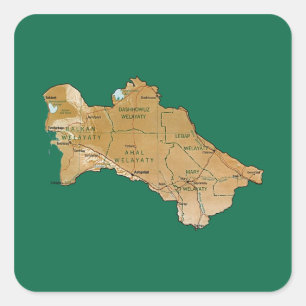 Turkmenistan Map Sticker