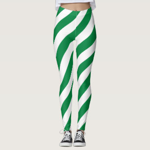 Turkmenistan National Flag Colours Diagonal Stripe Leggings
