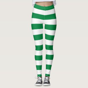 Turkmenistan National Flag Colours Striped Leggings