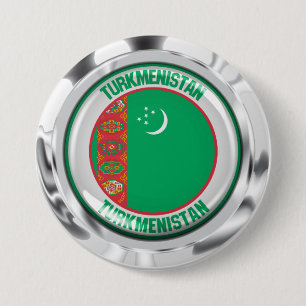 Turkmenistan Round Emblem 7.5 Cm Round Badge