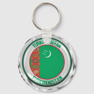 Turkmenistan Round Emblem Key Ring