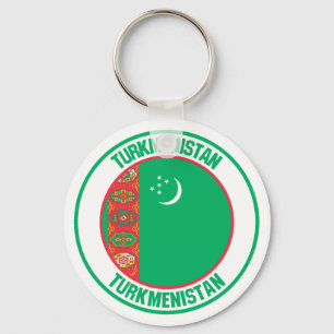 Turkmenistan Round Emblem Key Ring