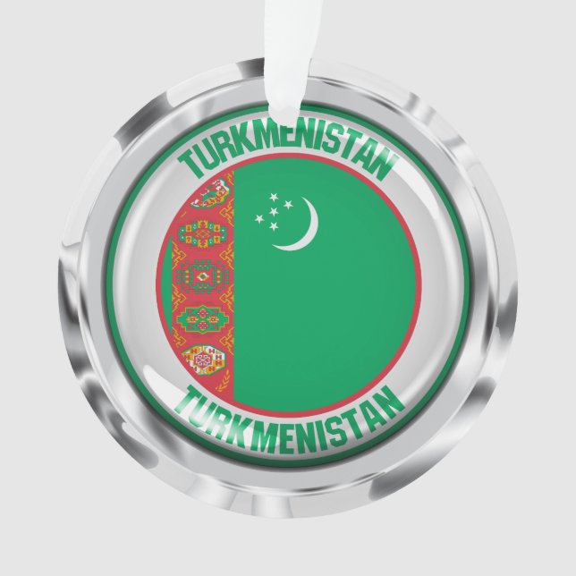 Turkmenistan Round Emblem Ornament (Front)