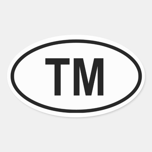 Turkmenistan "TM" Oval Sticker (Front)
