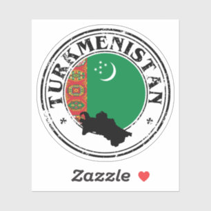 TurkmenistanSeal Sticker Round Flag For Laptop Bok