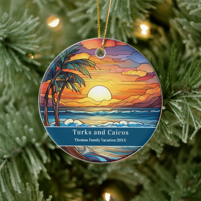 Turks and Caicos Beach Vacation Ceramic Tree Decoration (Tree)