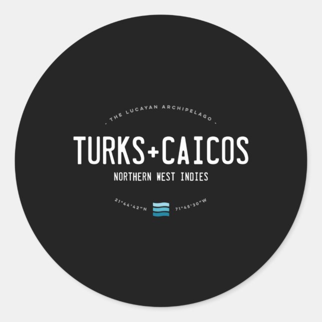 Turks And Caicos Beach Waves Classic Round Sticker (Front)