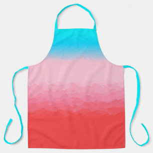 Turks and Caicos Blue and Coral Ombre Apron