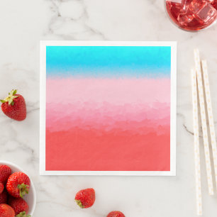 Turks and Caicos Blue and Coral Ombre Napkin