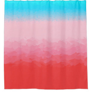 Turks and Caicos Blue and Coral Ombre Shower Curtain
