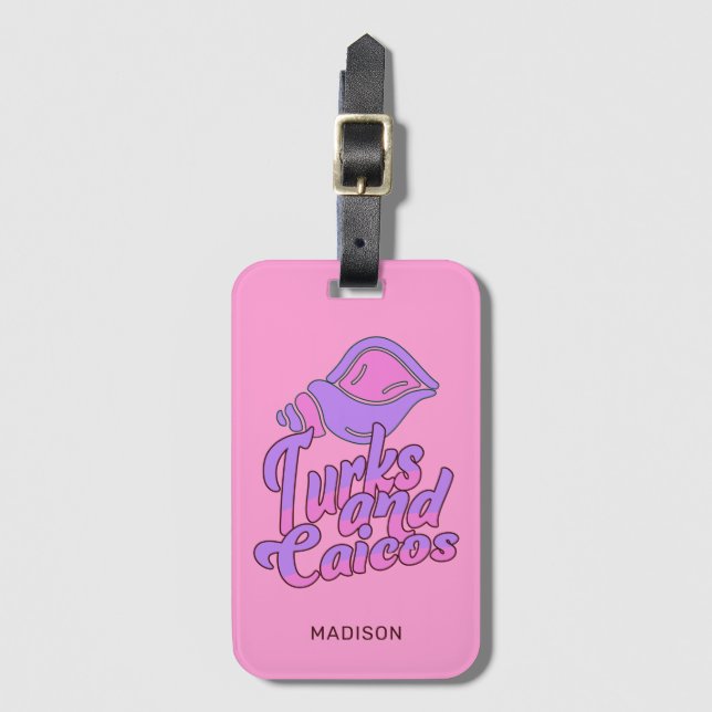Turks and Caicos Conch Luggage Tag (Front Vertical)