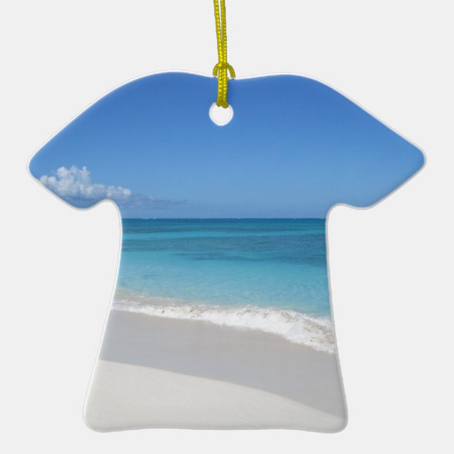 Turks and Caicos Dream Beach Ceramic Tree Decoration (Front)