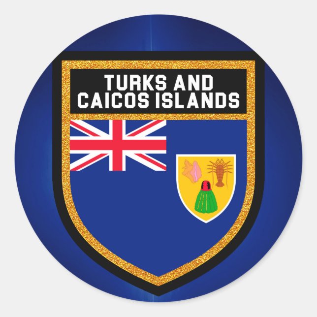 Turks And Caicos Flag Classic Round Sticker (Front)