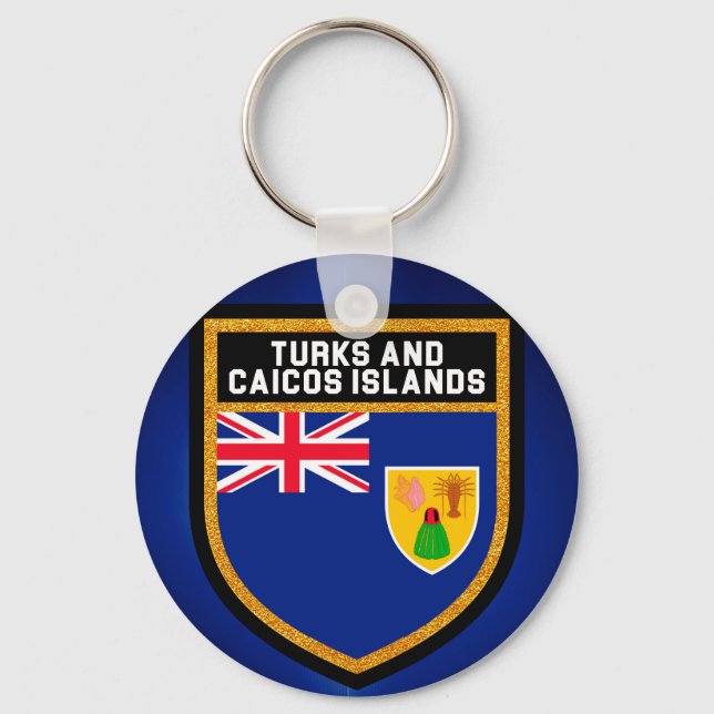 Turks And Caicos Flag Key Ring (Front)