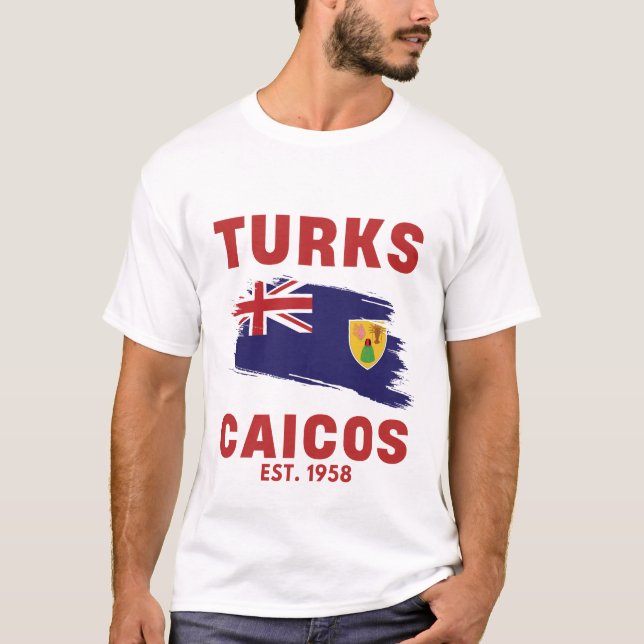 Turks and Caicos flag T-Shirt (Front)