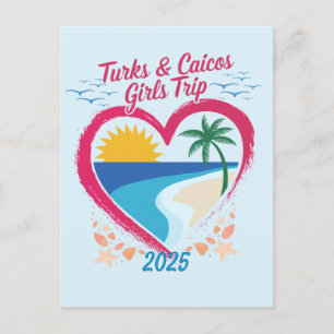Turks and Caicos Girls Trip Tropical Paradise Postcard