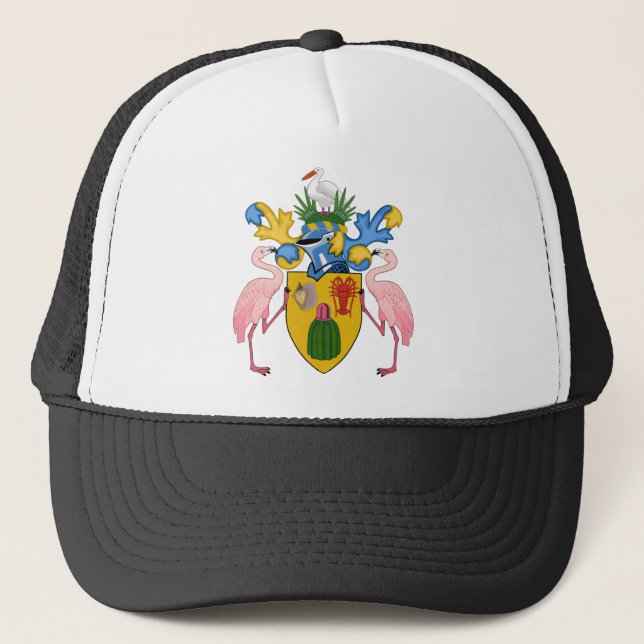 turks and caicos islands emblem trucker hat (Front)
