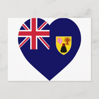 Turks and Caicos Islands Flag Heart Postcard