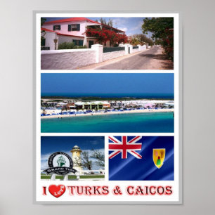 Turks and Caicos Islands - I Love - Poster