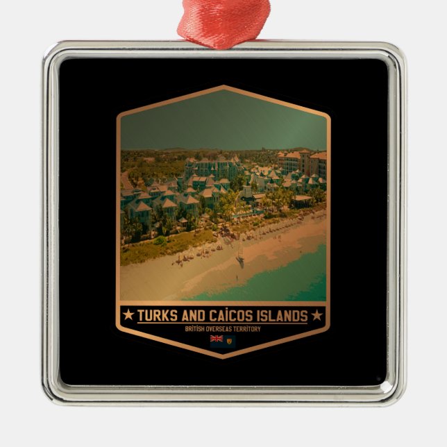 Turks and Caicos Islands Metal Tree Decoration (Front)