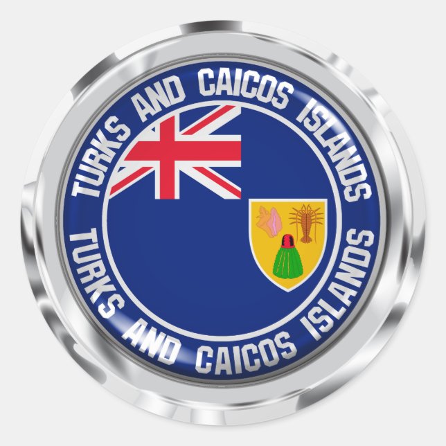 Turks and Caicos Islands Round Emblem Classic Round Sticker (Front)