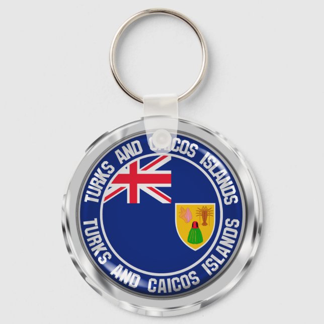 Turks and Caicos Islands Round Emblem Key Ring (Front)