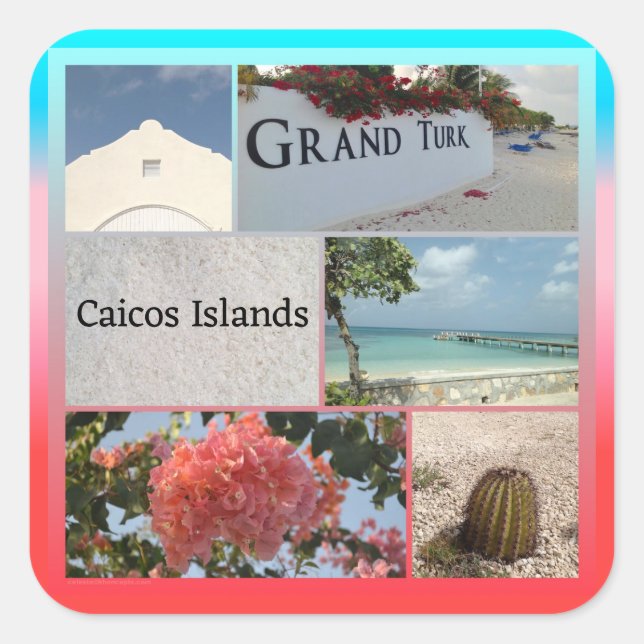 Turks and Caicos Square Sticker (Front)
