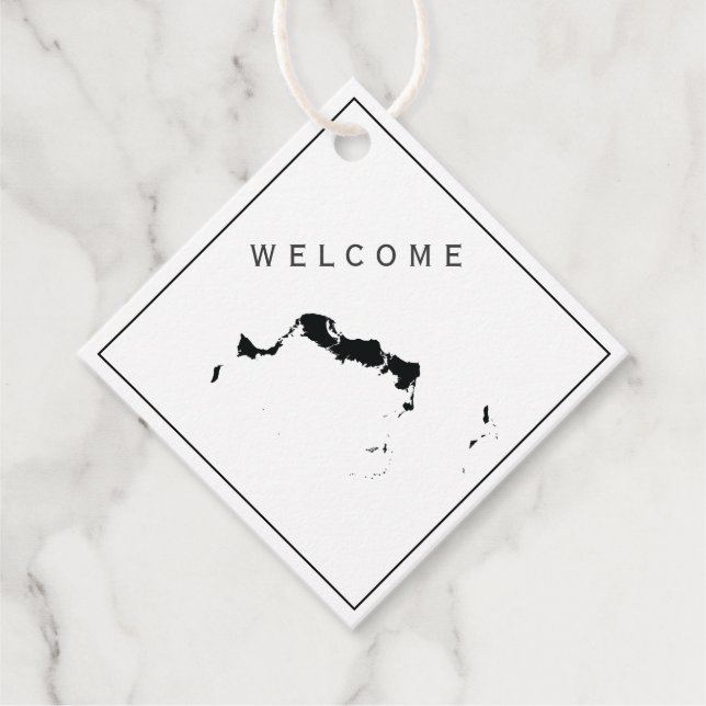 Turks and Caicos Wedding Welcome Bag Gift Tag (Front)