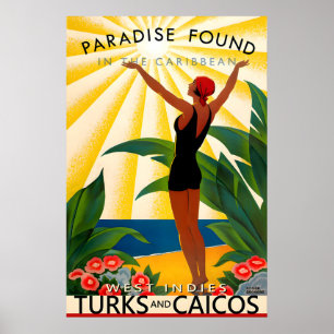 Turks and Caicos West Indies Caribbean Tropical Poster