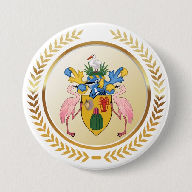 Turks & Caicos Coat Of Arms 7.5 Cm Round Badge (Front)