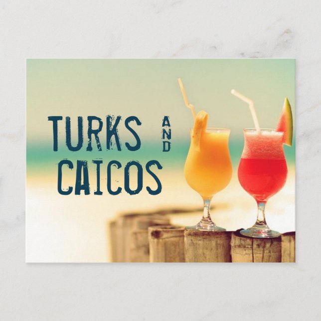 Turks & Caicos cocktails Postcard (Front)