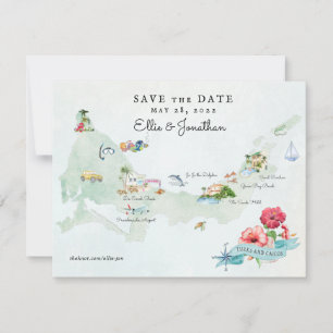 Turks & Caicos Destination Wedding Itinerary Map Save The Date