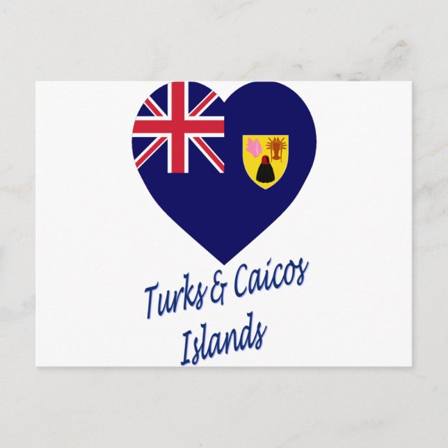 Turks & Caicos Islands Flag Heart Postcard (Front)