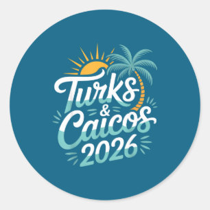 Turks Caicos Islands Souvenirs 2026 Classic Round Sticker