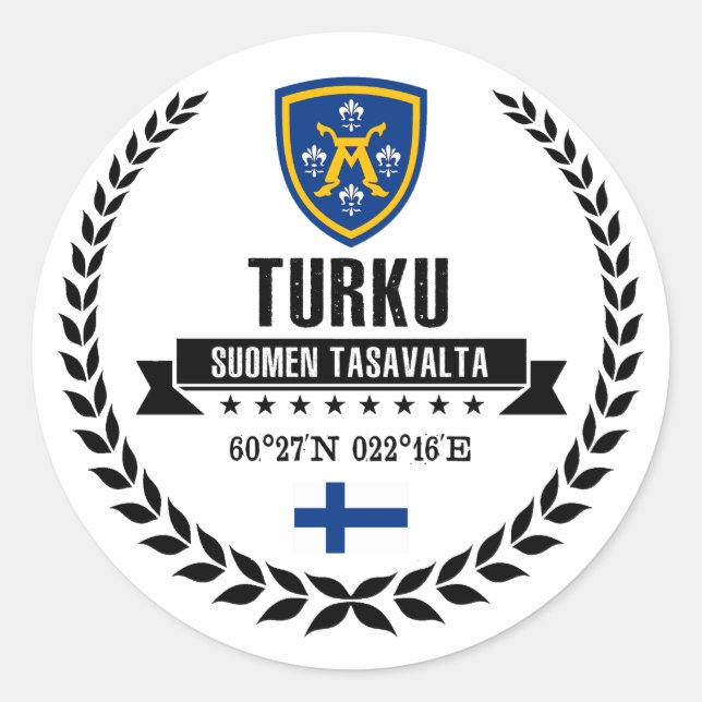 Turku Classic Round Sticker (Front)