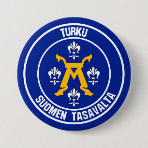 Turku Round Emblem 7.5 Cm Round Badge