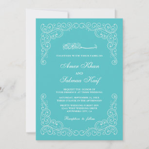 Turkuaz Muslim wedding Invitations