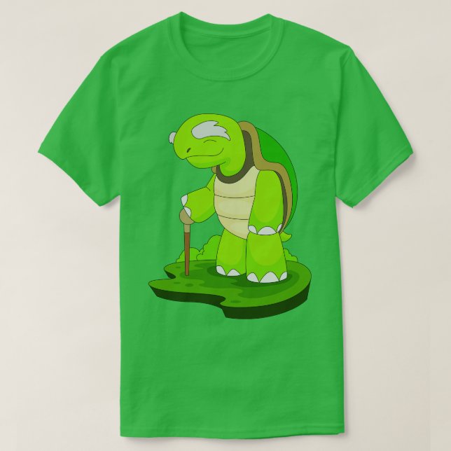 Turle Pensioner Walking stick T-Shirt (Design Front)