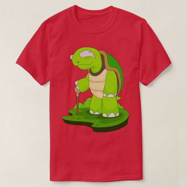 Turle Pensioner Walking stick T-Shirt (Design Front)