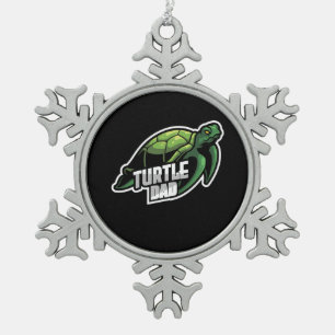 Turlte Lover Turtle Dad Snowflake Pewter Christmas Ornament
