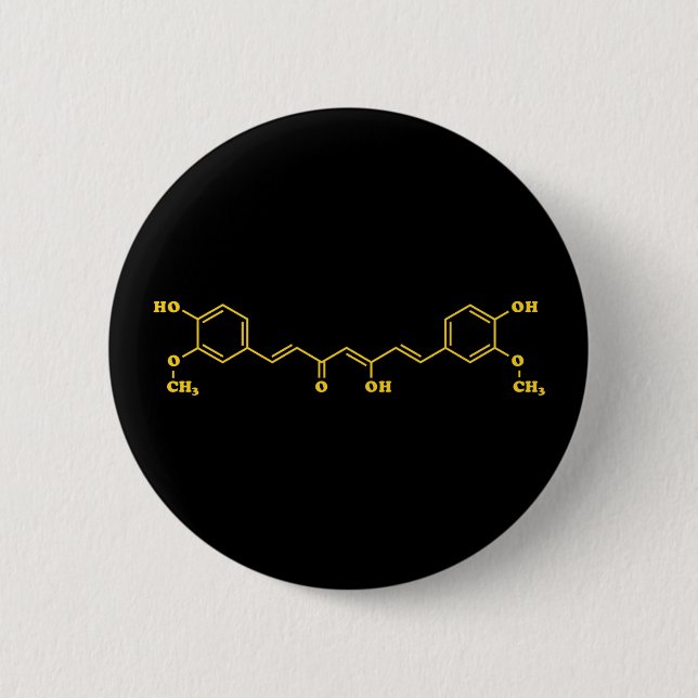 Turmeric Curcumin Molecular Chemical Formula 6 Cm Round Badge (Front)