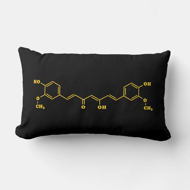 Turmeric Curcumin Molecular Chemical Formula Lumbar Cushion (Front)