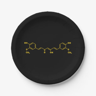 Turmeric Curcumin Molecular Chemical Formula Paper Plate