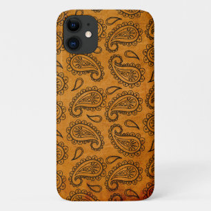 Turmeric Indian Paisley Vintage Leather Pattern Case-Mate iPhone Case