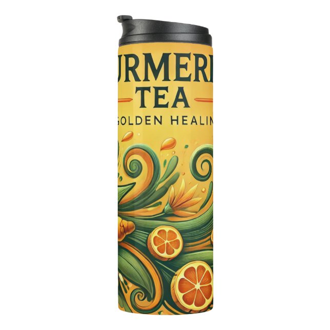 Turmeric Tea Design AI art  Thermal Tumbler (Rotated Right)