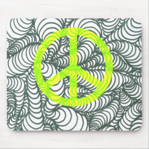 Turmoil Twists and Turns Peace Sign Mouse Pad