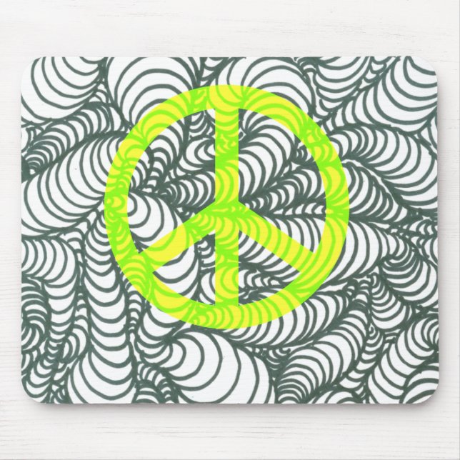 Turmoil Twists and Turns Peace Sign Mouse Pad (Front)