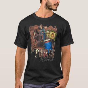 Turn And Burn Cowgirl Riding Horse Sunflower Weste T-Shirt